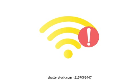 Network error flat design modern vector icon isolated on white background. wifi connection error symbol.
