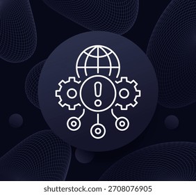 icono de error de red, diseño de línea
