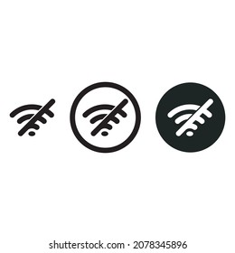 Error de red, sin señal o sin icono wifi aislado de diseño de estilo plano