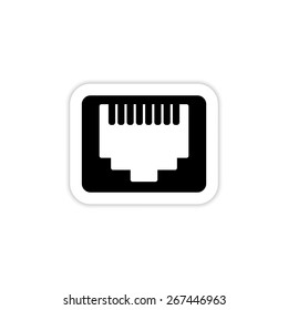 Network Ethernet port. Network router or switch icon on a white background with shadow 