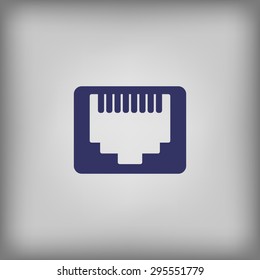 Network Ethernet port. Network router or switch icon 