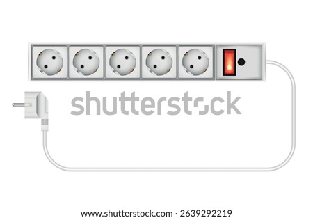 network extention cord on white background