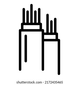Vector de contorno de icono de fibra óptica de red. Acelerar los datos. Internet por cable