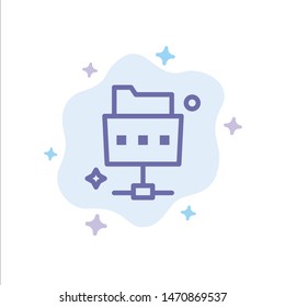 Network, File, Folder Blue Icon on Abstract Cloud Background. Vector Icon Template background