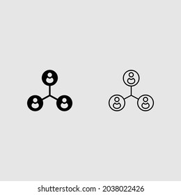 conjunto de iconos de relleno y contorno de red e ilustración vectorial aislada