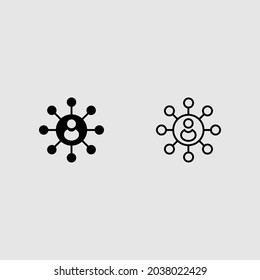 Netzwerk-Füllungs-Icon-Set einzeln auf Vektorgrafik