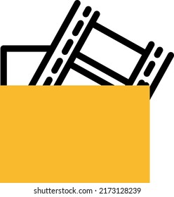 Network film folder, illustration, vector on a white background.