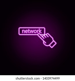 network and finger neon icon. Elements of sosial media network set. Simple icon for websites, web design, mobile app, info graphics