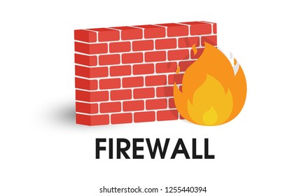 Network Firewall icon. Illustration Vector on white background.