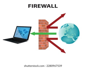 Network firewall icon. vector illustration