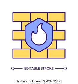 Network firewall RGB color icon. Web security infrastructure, cybersecurity. Data protection, traffic filtering. Isolated vector illustration. Simple filled line drawing. Editable stroke - Powered by Shutterstock - Get 15% off with code: PIKWIZARD15