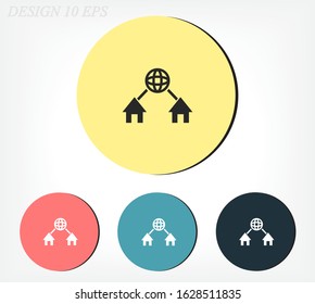 Network Flat Design Flat design icon. vector.