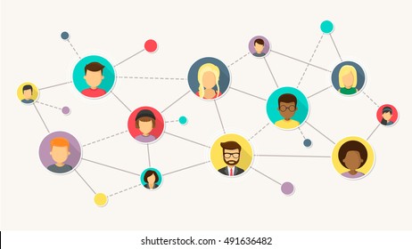 network flat design vector illustration