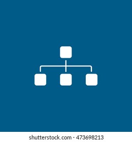 Network Flat Icon On Blue Background