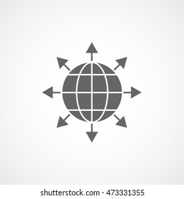 Network Flat Icon On White Background