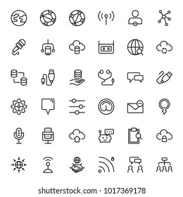 Network flat icon set. Single high quality outline symbol of info for web design or mobile app. Thin line signs for design logo, visit card, etc. Outline logo of graphic network 