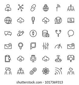 Network flat icon set. Single high quality outline symbol of info for web design or mobile app. Thin line signs for design logo, visit card, etc. Outline logo of graphic network 