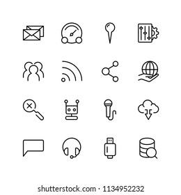 Network flat icon set. Single high quality outline symbol of info for web design or mobile app. Thin line signs for design logo, visit card, etc. Outline logo of graphic network 