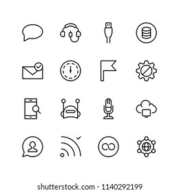 Network flat icon set. Single high quality outline symbol of info for web design or mobile app. Thin line signs for design logo, visit card, etc. Outline logo of graphic network 