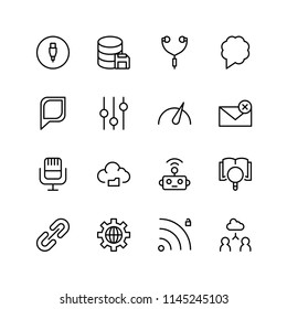 Network flat icon set. Single high quality outline symbol of info for web design or mobile app. Thin line signs for design logo, visit card, etc. Outline logo of graphic network 