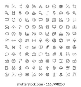 Network flat icon set. Single high quality outline symbol of info for web design or mobile app. Thin line signs for design logo, visit card, etc. Outline logo of graphic network 