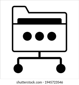 carpeta de red icono de archivo negro ilustración moderna