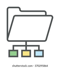 Network Folder Bold Icon Illustration