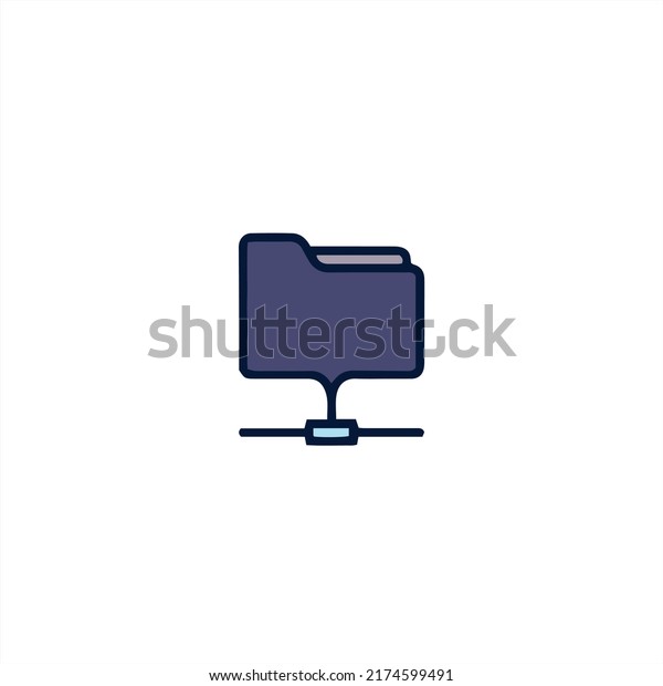 Network Folder icon design stock illustration\
on white background