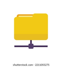 Icono de carpeta de red. Ilustración plana del icono vector de carpetas de red aislado en fondo blanco