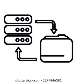 Network folder icon outline vector. Backup data. Computer storage