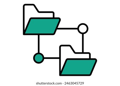 network folder icon. icon related to information technology. flat line icon style. technology element vector illustration
