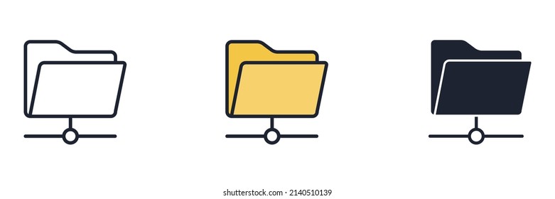 network folder icon symbol template for graphic and web design collection logo vector illustration