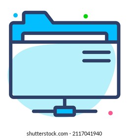 network folder Icon. User interface Vector Illustration, As a Simple Vector Sign and Trendy Symbol in Line Art Style, for Design and Websites, or Mobile Apps,
