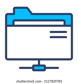 network folder Icon. User interface Vector Illustration, As a Simple Vector Sign and Trendy Symbol in Line Art Style, for Design and Websites, or Mobile Apps,