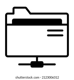 network folder Icon. User interface Vector Illustration, As a Simple Vector Sign and Trendy Symbol in Line Art Style, for Design and Websites, or Mobile Apps,