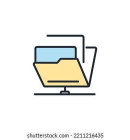 network folder icons  symbol vector elements for infographic web