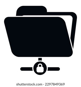 Network folder password protection icon simple vector. Personal login. App screen