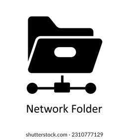 Network Folder Vector  Solid Icon Design illustration. User interface Symbol on White background EPS 10 File