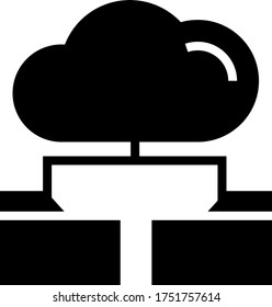 network folders, cloud computing glyph icon 