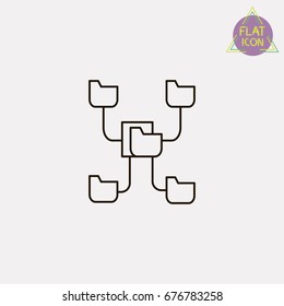 network folders connection line icon