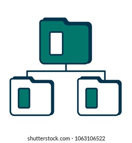 network folders isolated icons