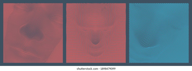 Network forming AI human face. Technology and robotics concept. Anonymous social masking. Cyber crime and cyber security vector illustration. 