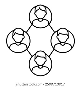 a network of four people
