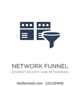 network Funnel icon. Trendy flat vector network Funnel icon on white background from Internet Security and Networking collection, vector illustration can be use for web and mobile, eps10