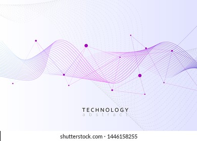 Network geometric connection isolated dots and lines on gray background. Pattern abstract technology concept design. Network technology polygon research for banner, poster, cover. Vector illustration