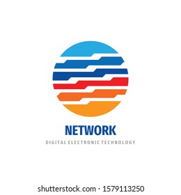 Network global communication logo design. Modern electronic technology logo sign. Vector illustration.