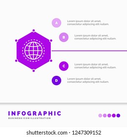 Network, Global, data, Connection, Business Infographics Template for Website and Presentation. GLyph Purple icon infographic style vector illustration.