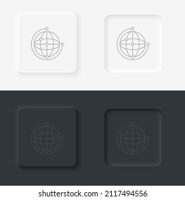 Network, global icon - Vector. Artificial intelligence neumorphic style vector icon