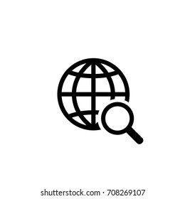 network global searching symbol black