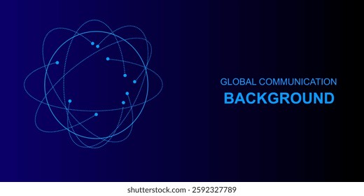 Network global structure. Chemistry molecular connection. Nodes and lines. Vector illustration